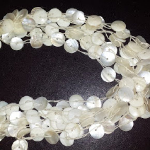 Vintage Mother of Pearl Multi strand Necklace Natural MOP - Picture 4 of 5